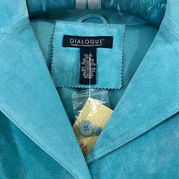 NWT Dialogue Seafoam Suede Jacket - Picture 3 of 6